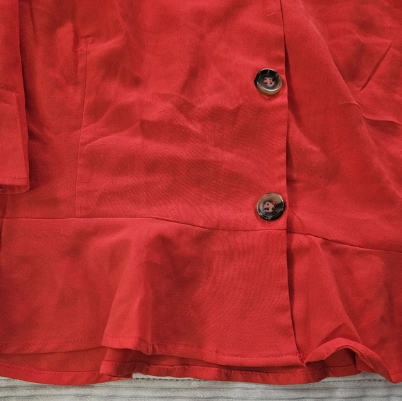 Boohoo Women's Red Button-Down Top Size 20 - Picture 4 of 7